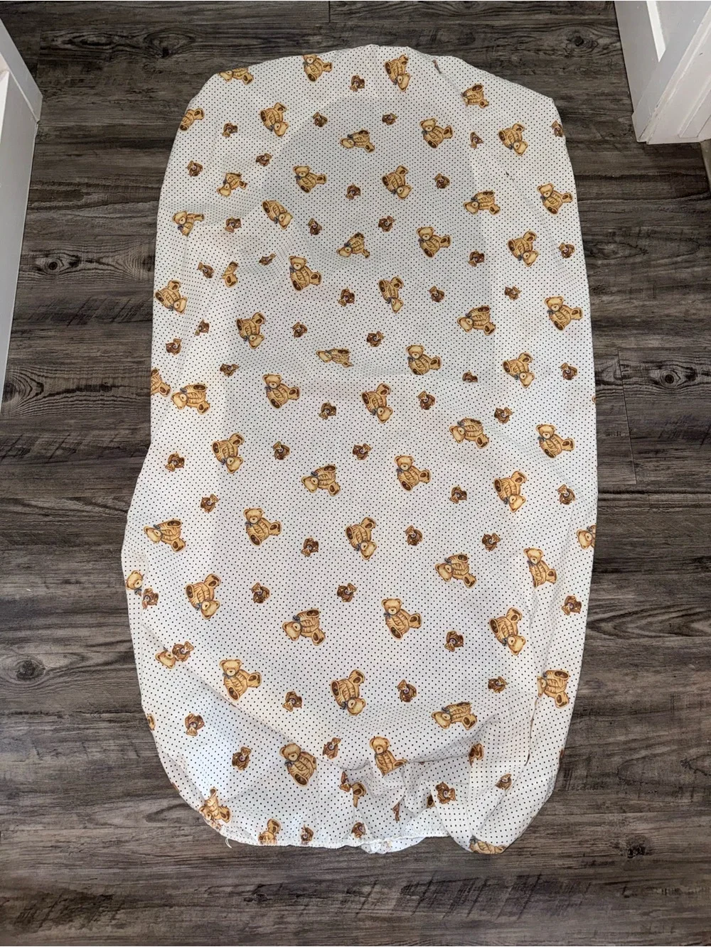 Vintage Dundee Teddy Bear Crib Sheet Brown Bear Polka Dot Fitted Baby Bedding